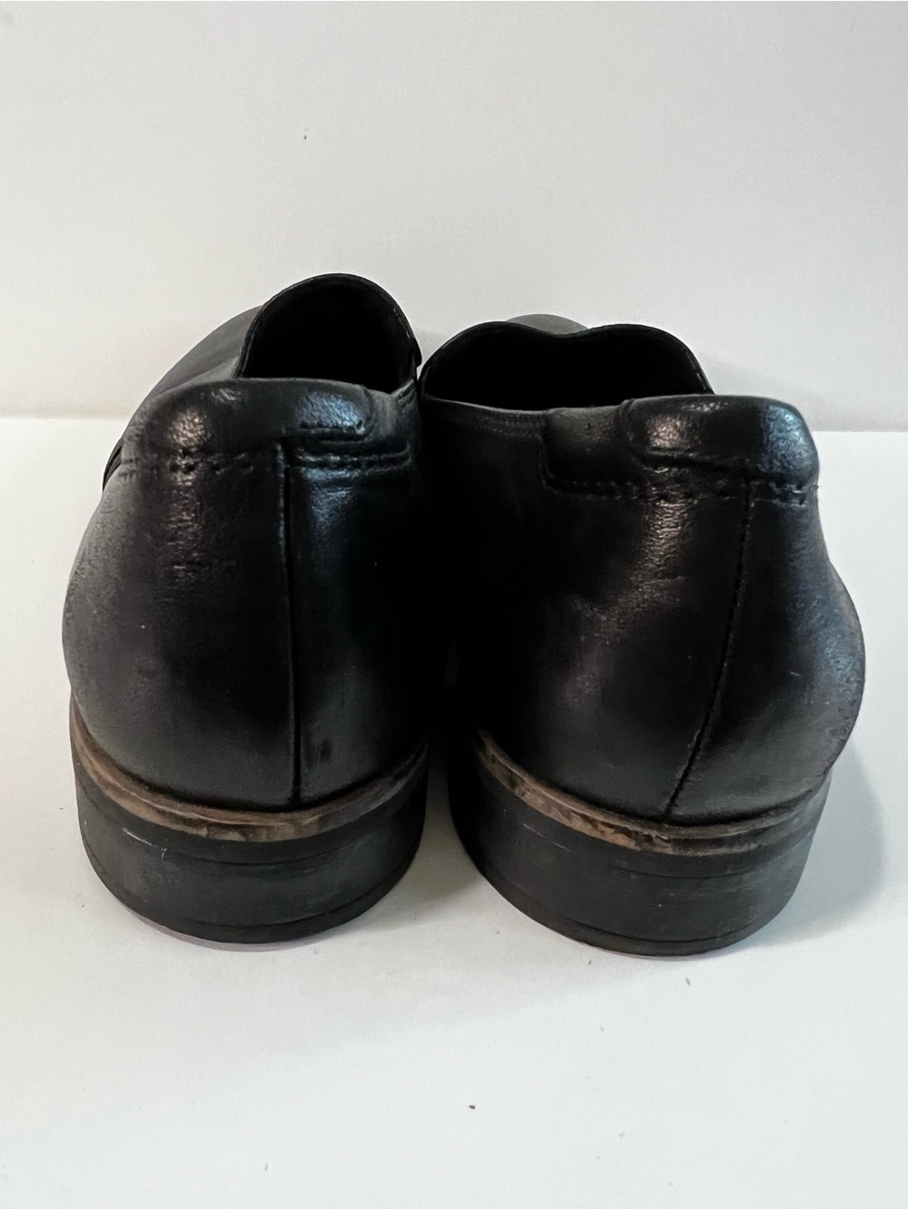 Clarks Trish Diva Black Leather Comfort Loafers Slip On Shoes - Picture 6 of 9